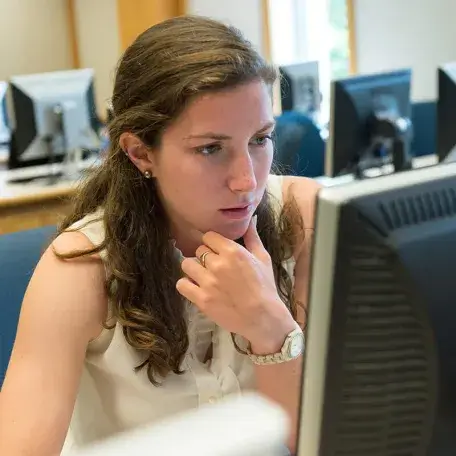Student working at a computer