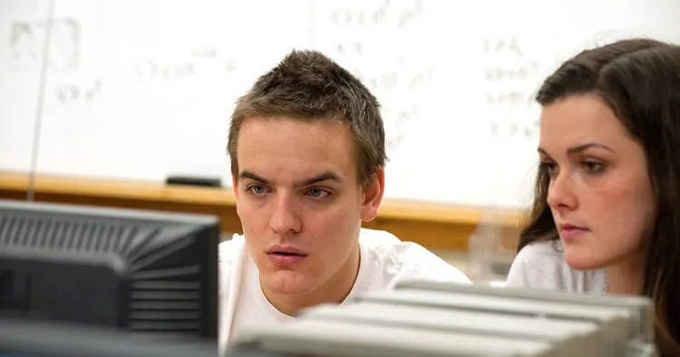 Math students collaborate on a lesson project