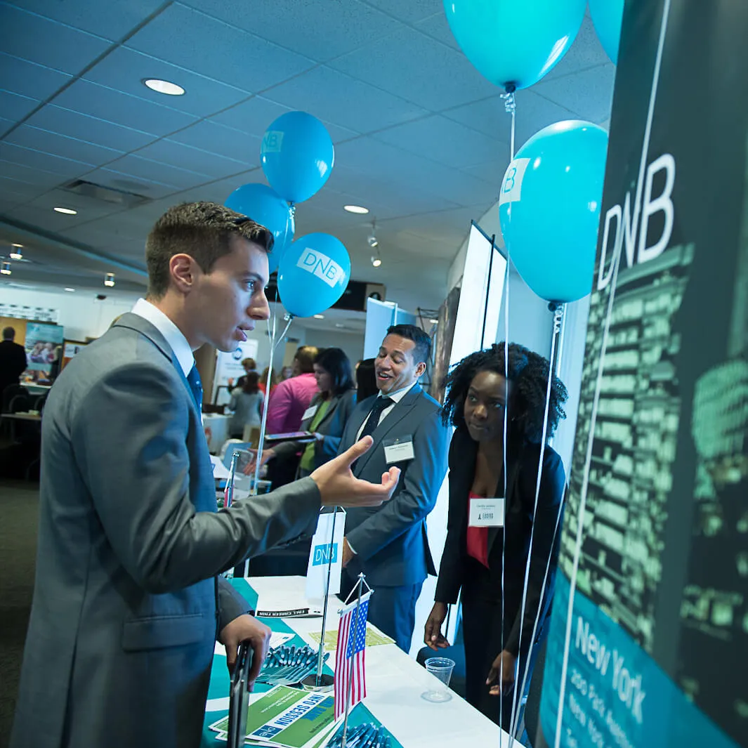 Attending a career fair.