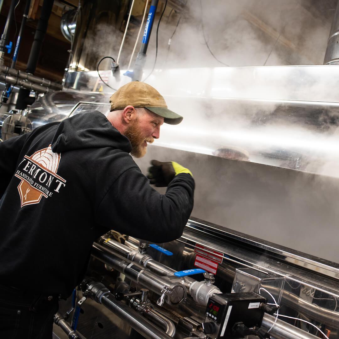 Overseeing the sap boiling process.