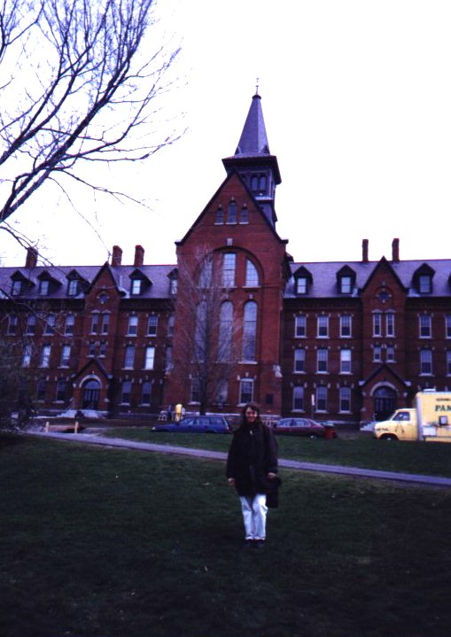 Old Mill Building, University of Vermont, with Ausburg exchange student