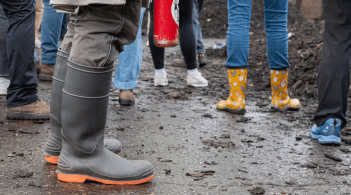 Boots on the muddy ground