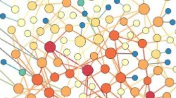 many colored, connected dots