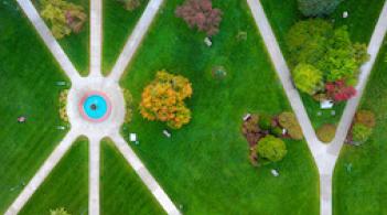 UVM Green from overhead drone