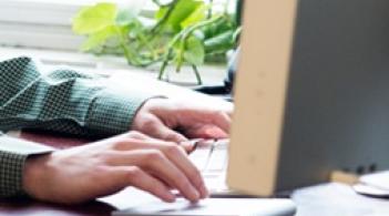 person working on a computer