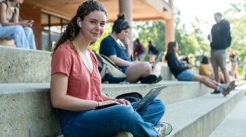 Student on campus