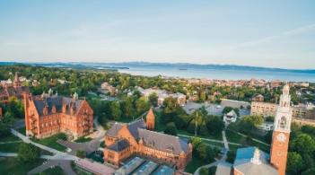 Aerial view of UVM campus