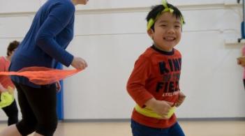 Child participating in exercise program