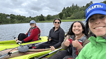 UVM GO Community students in kayaks