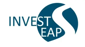 Invest EAP logo, a circle with a road winding