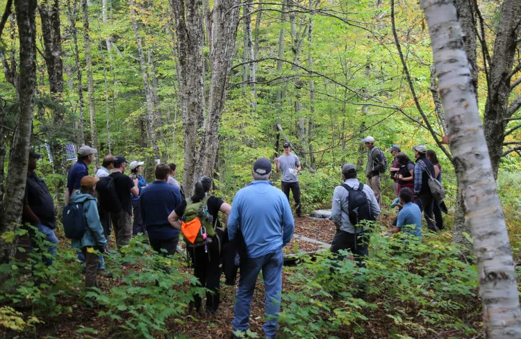 Garnet Williams, a UVM graduate researcher, explains his research on mid-winter melt.