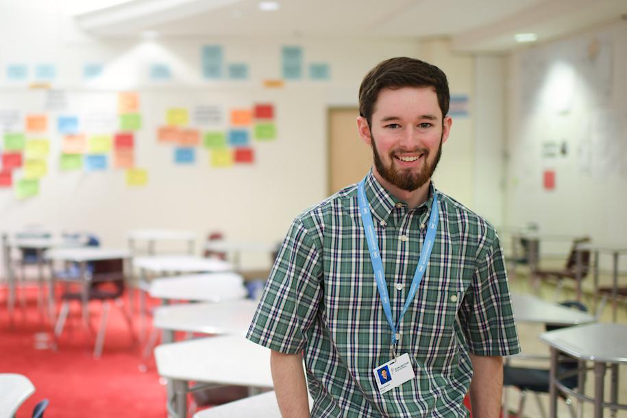 Ben Stewart in BHS classroom