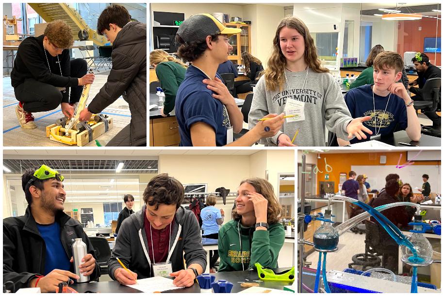 Student competing in Science Olympiad events