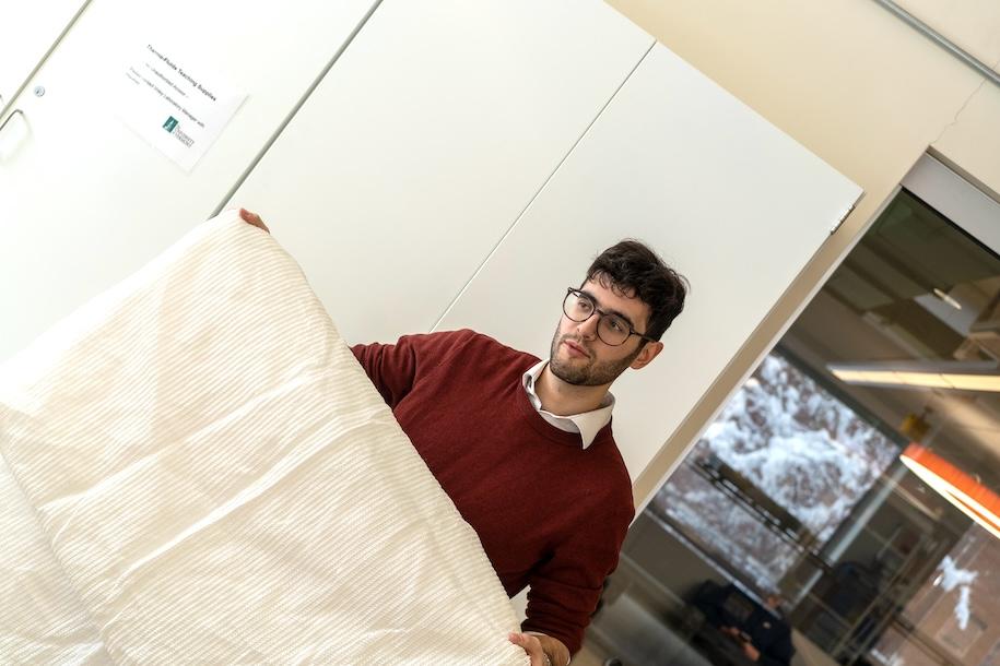 Fritz Gick working on his cloth cooling project