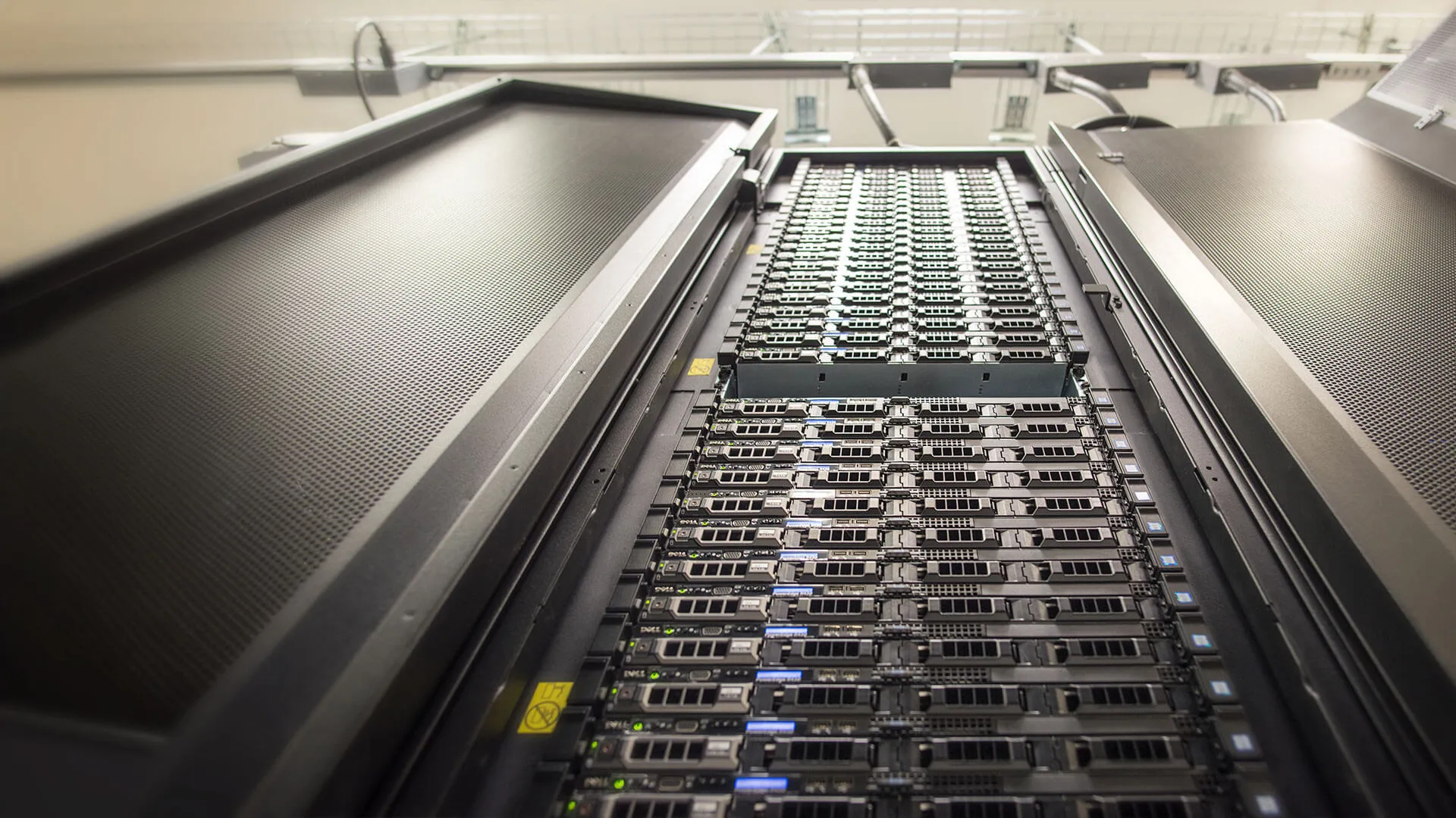 computer servers stacked high