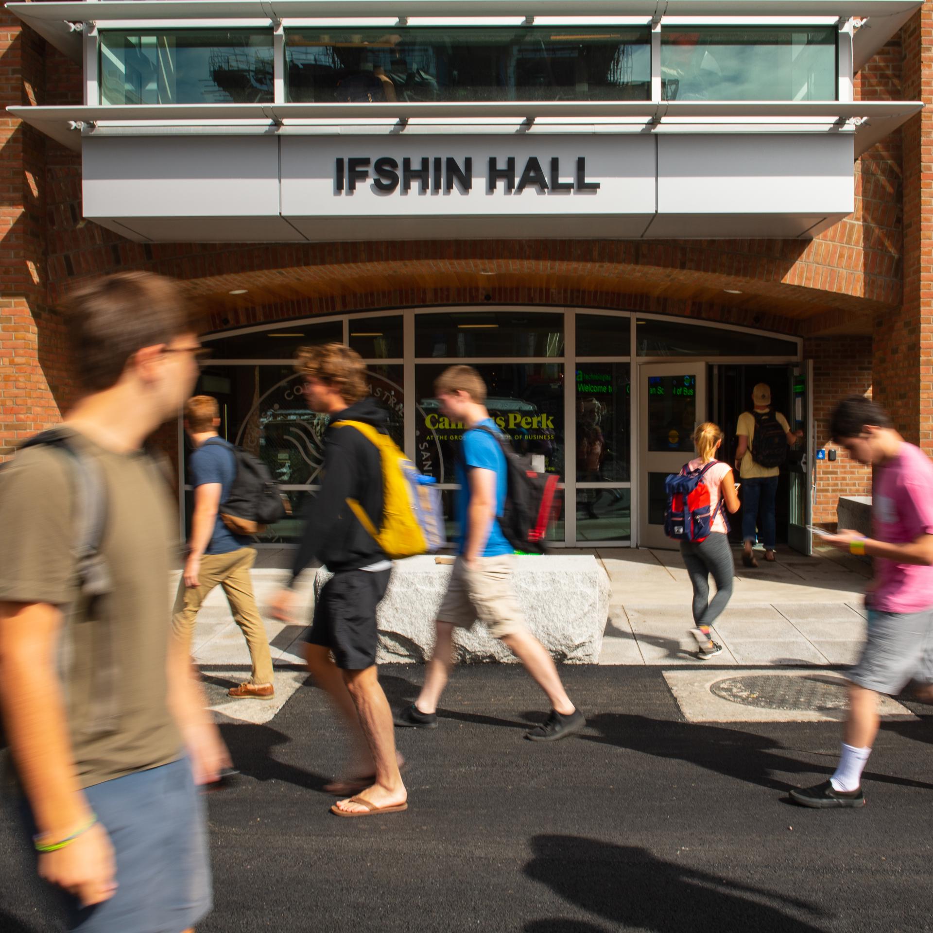 Students outside Ifshin Hall