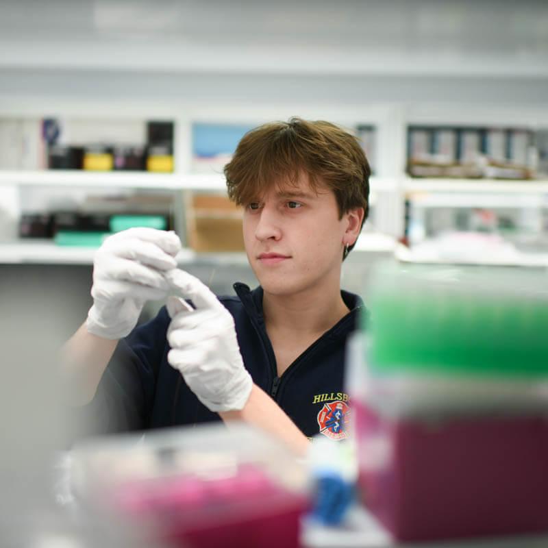 Young researcher in lab