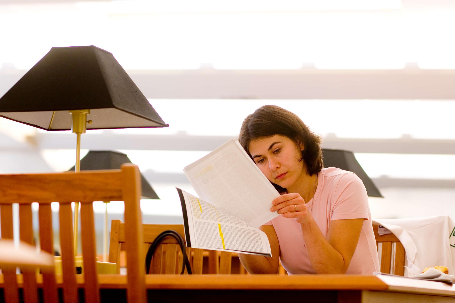 A student studying 