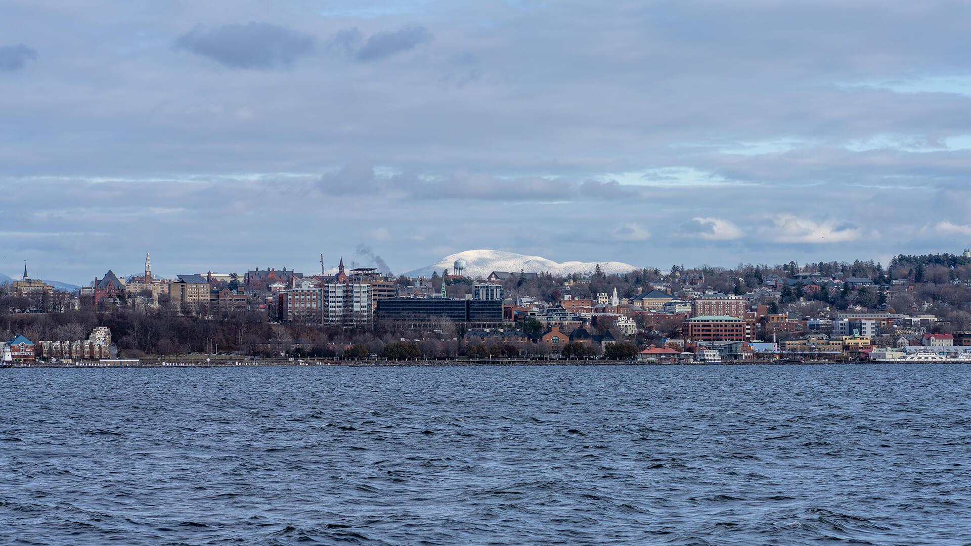 A view of Burlington, Vermont from Lake Champlain