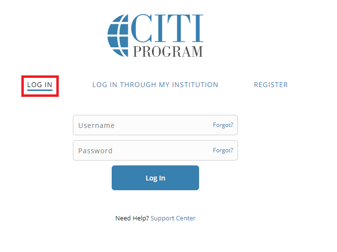 A Diagram demonstrating how to register for CITI Training