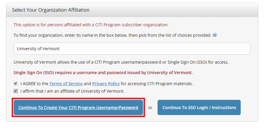 A Diagram demonstrating how to register for CITI Training