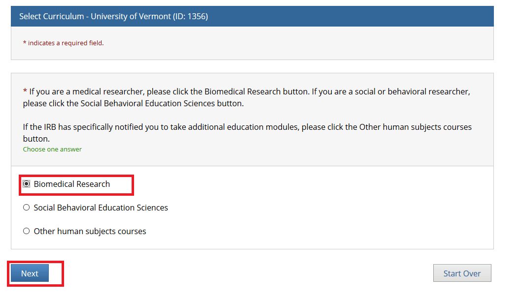 A Diagram showing selection of Biomedical Research and Social Behavioral Education Sciences