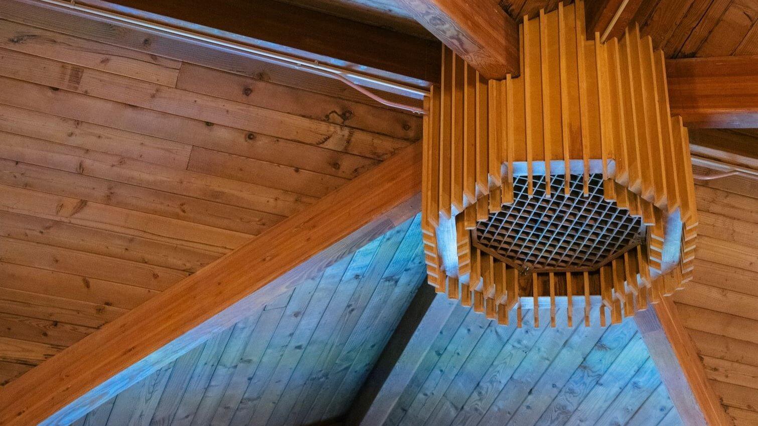 Interfaith Center's vaulted ceiling