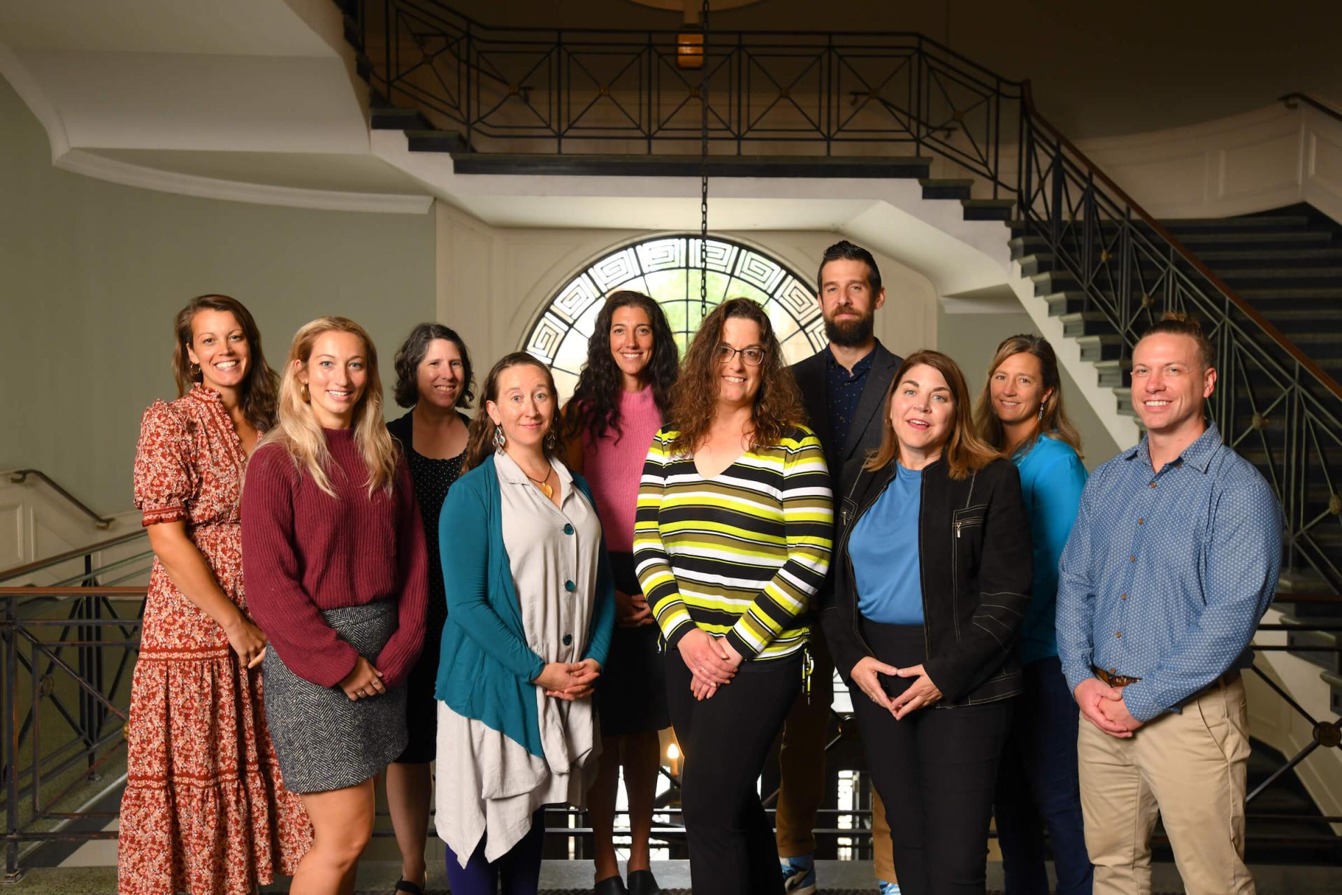 SHIE doctoral scholars and faculty gathered together in Waterman Building at UVM.