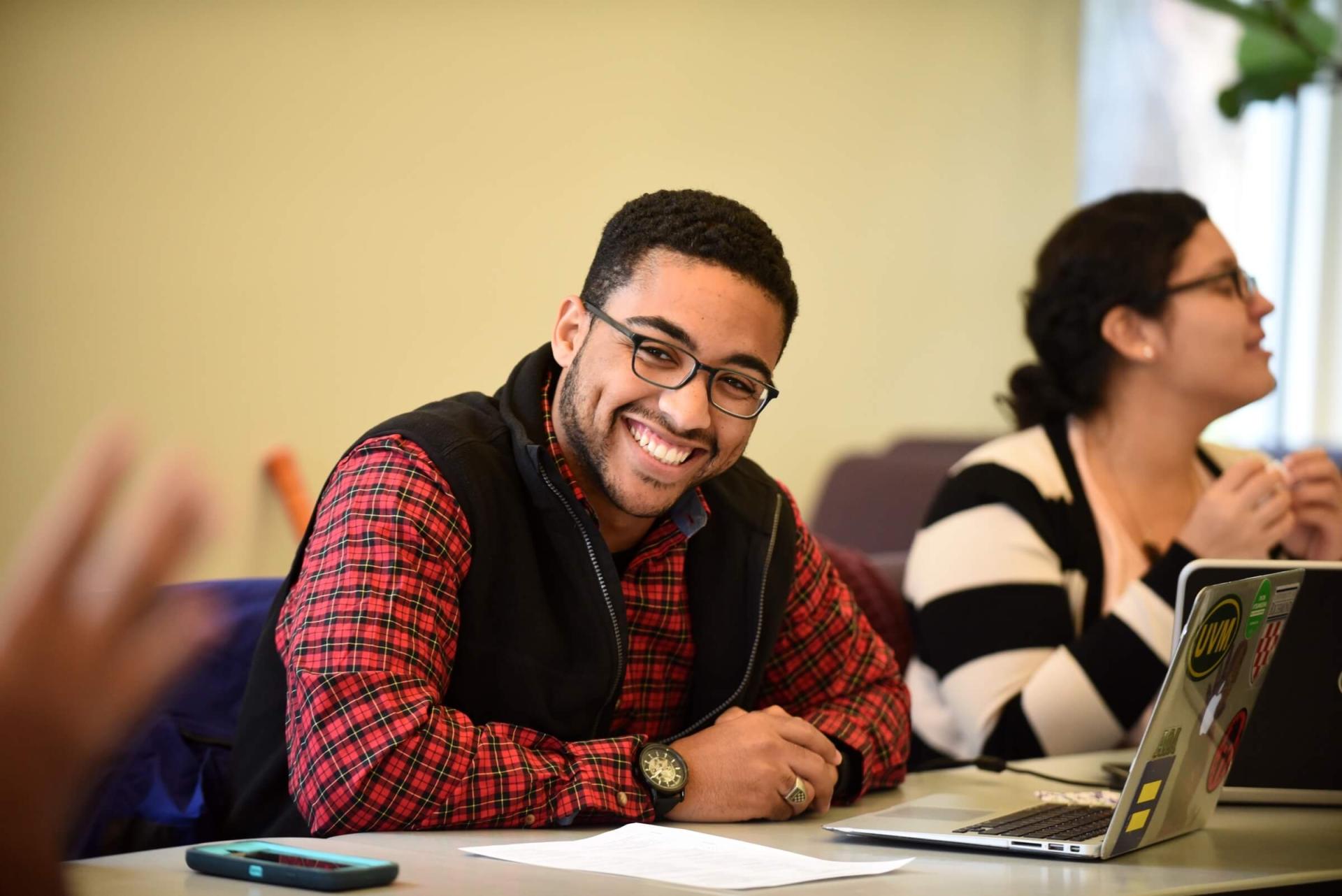 HESA student smiles during class