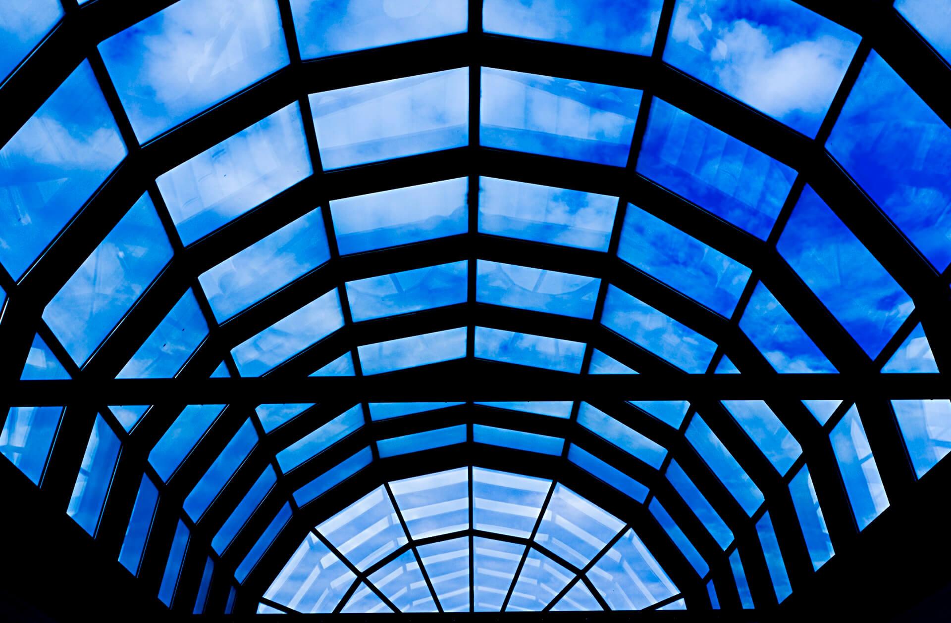 view out of arched skylight