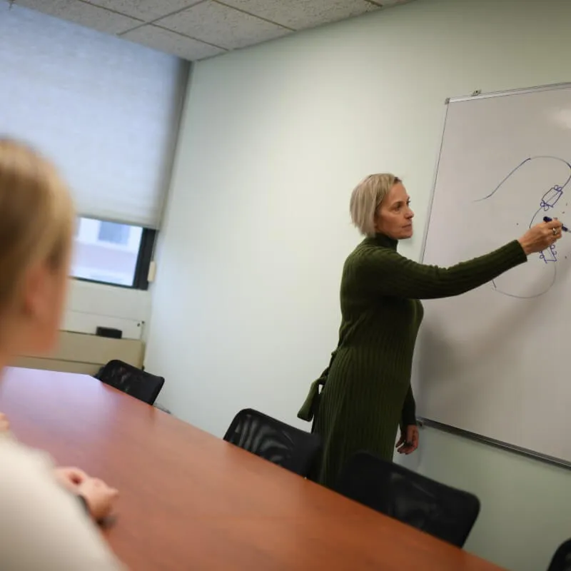 Jennifer Laurent teaches a graduate nursing class