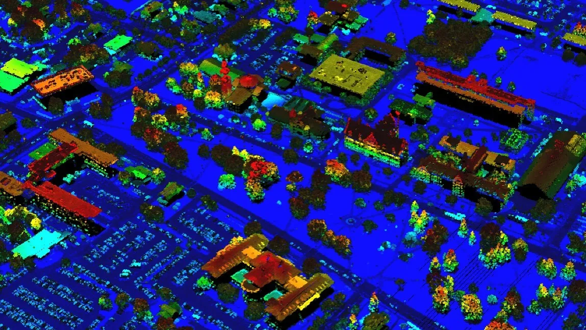 LIDAR map of UVM campus