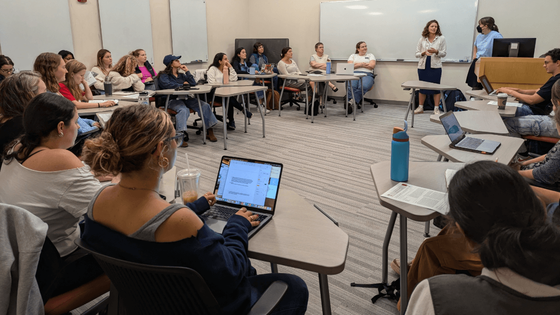 A packed room in Dana Health Sciences Library found a lively discussion about Taylor Swift and body image