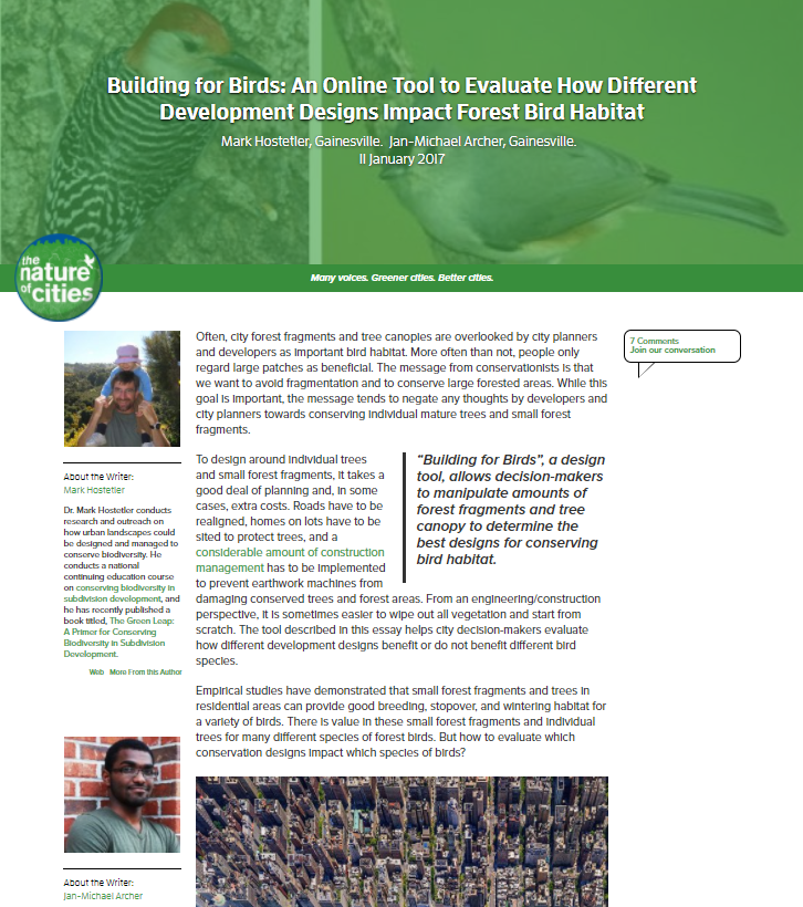 Thumbnail for Building for Birds: an online tool to evaluate how different development designs impact forest habitat