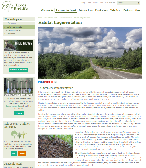 Thumbnail for Trees for life: habitat fragmentation