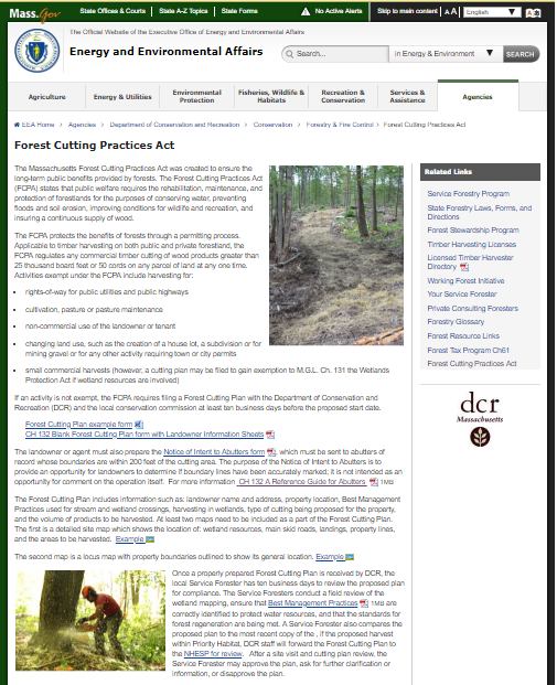 Thumbnail for Massachusetts Forest Cutting Practices Act