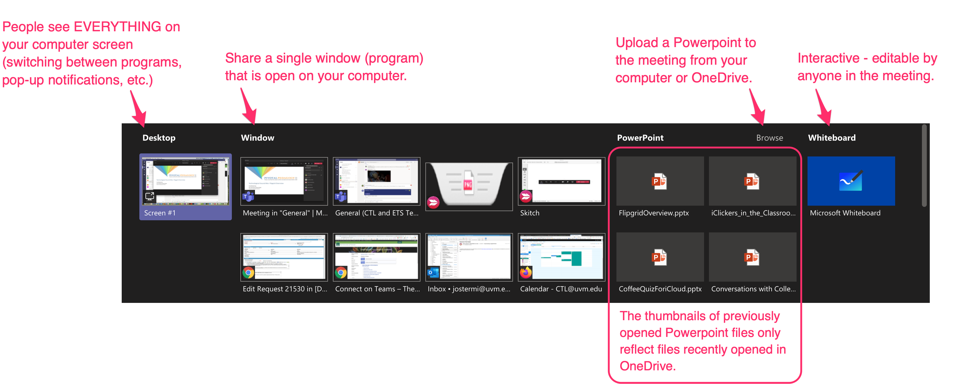 Microsoft Teams Show Content During Teams Meetings UVM Knowledge Base