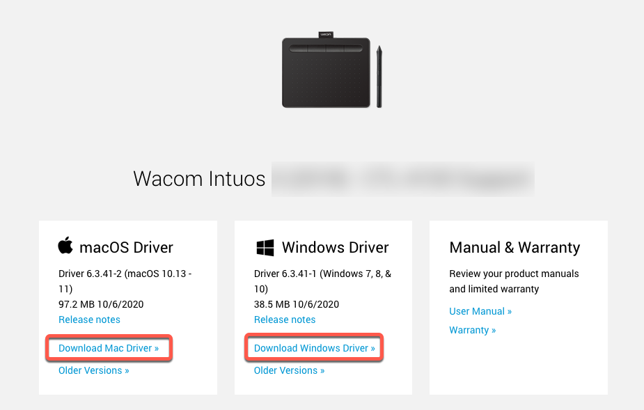 wacom intuos driver not installing