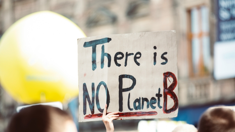 Climate change protest poster