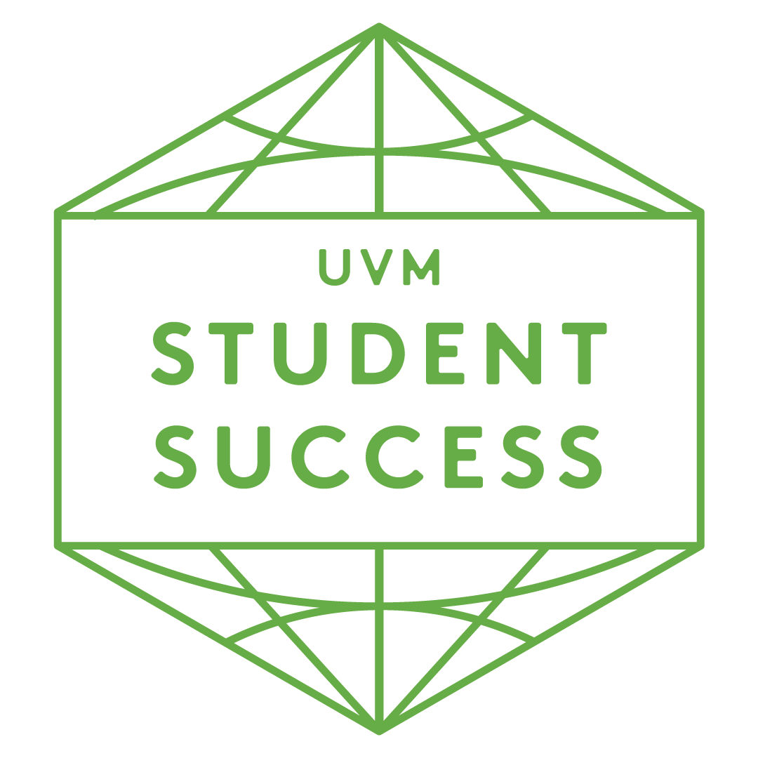 Green UVM student success badge
