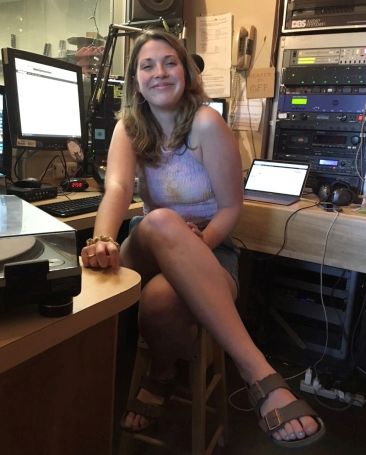 Katie Masterson in the WRUV radio station