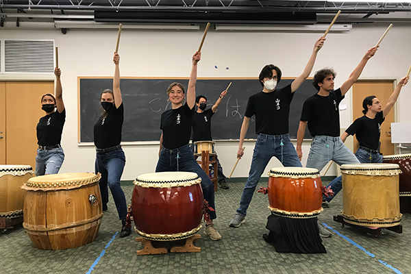 Student performing Taiko Performance