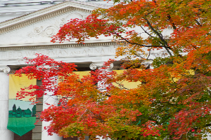 Fall foliage in front of Waterman