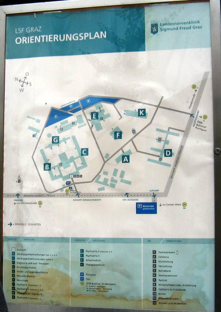 map of the clinic Graz